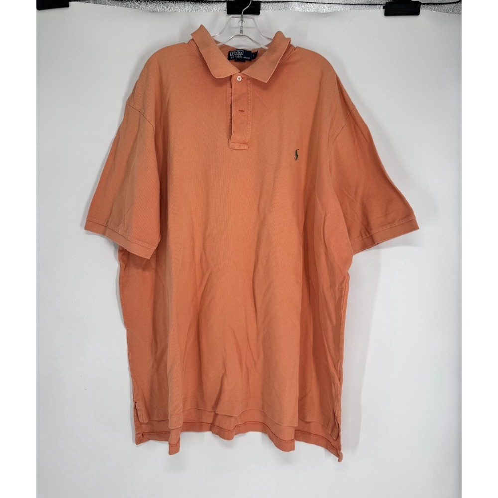 Polo Ralph Lauren Polo Shirt 3XLT 3XL Tall 100% Cotton Pony Short Sleeve Peach
